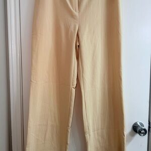 Nine West Light Yellow Wide-Leg Trousers